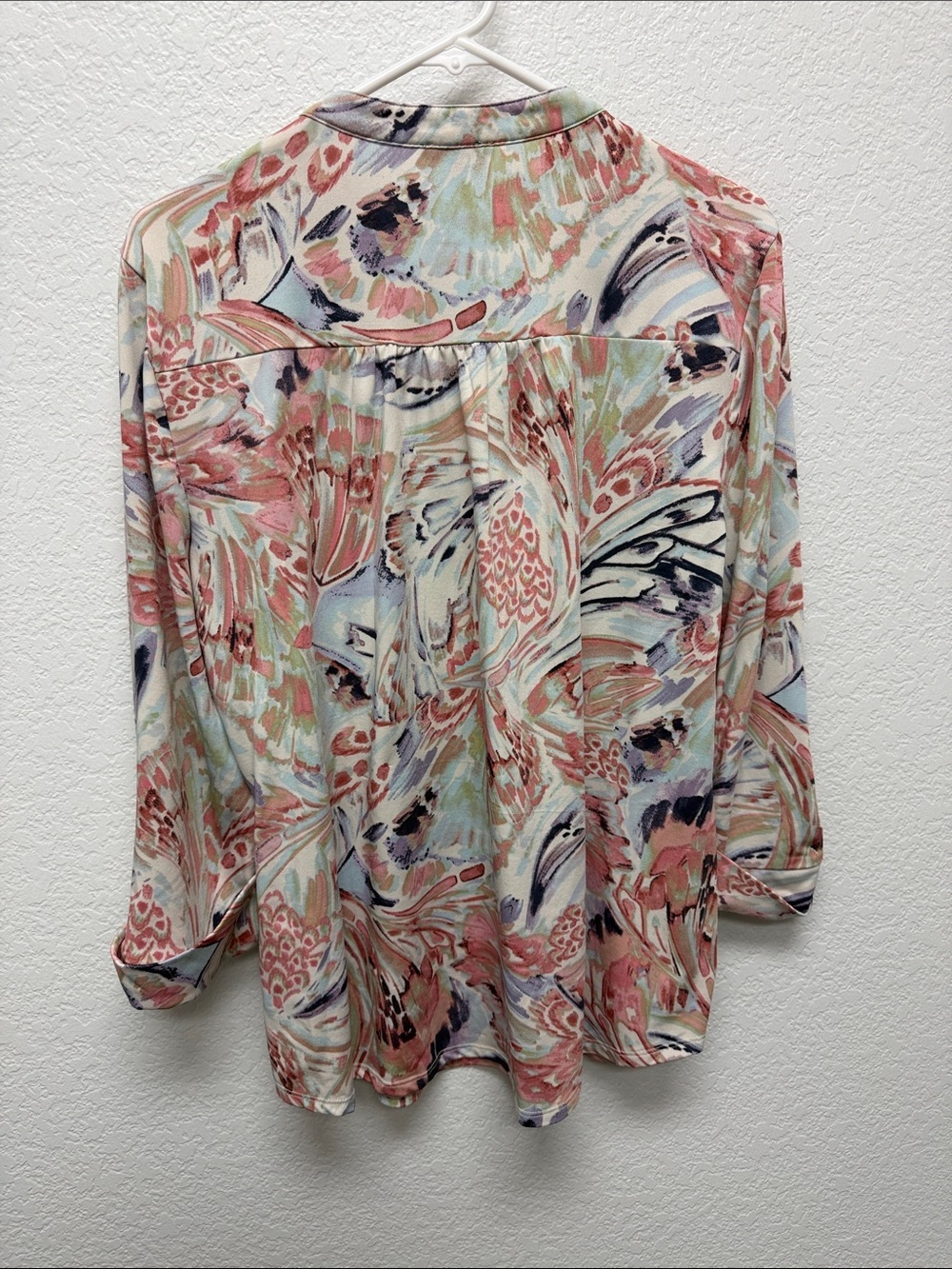 Ava & Grace Pastel Pink Abstract Button-Front Tunic - Picture 2 of 5